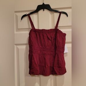 NWT Women's Tonal Stripe Tank Sleeveless Top. Color Wine Punch. size Medium